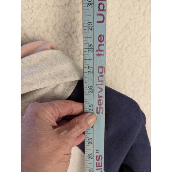 & Womens Asymmetry Neck Long Sleeve Double Hood Hoodie Gray/Pink XL Pockets - Picture 5 of 10